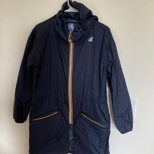 K-Way Black Jacket with Gold Accents